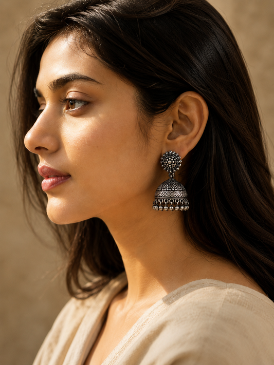 Zariya Oxidised Jhumka Set
